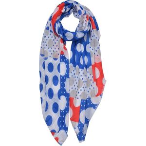 Juleeze Sjaal Dames Print 90x180 cm Blauw Synthetisch Shawl Dames