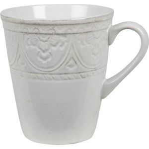 Clayre & Eef Mok 450 ml Wit Keramiek Theemok