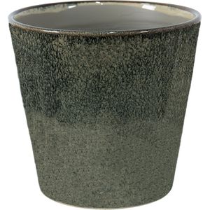 Clayre & Eef Bloempot Ø 19x18 cm Groen Keramiek Rond Bloempot binnen