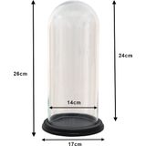 Clayre & Eef Glazen Stolp Ø 17x26 cm Hout Glas Decoratie Stolp