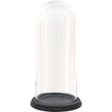 Clayre & Eef Glazen Stolp Ø 17x26 cm Hout Glas Decoratie Stolp