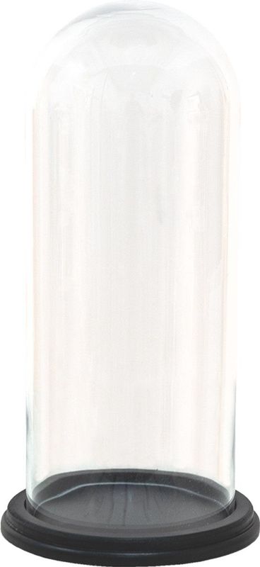 Clayre & Eef Glazen Stolp Ø 17x26 cm Hout Glas Decoratie Stolp