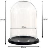 Clayre & Eef Stolp Ø 23x30 cm Hout Glas Rond Glazen Stolp