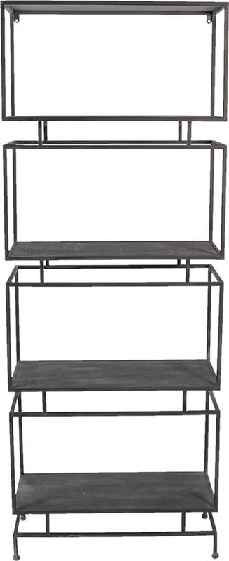 Clayre & Eef Wandrek 61x23x160 cm Zwart Metaal Muurrek