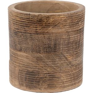 Clayre & Eef Bloempot Ø 15x14 cm Bruin Hout Bloempot binnen