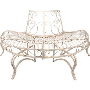 Clayre & Eef Tuinbank 139x49x78 cm Wit Ijzer Bank Buiten