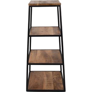 Clayre & Eef Boekenkast 40x40x90 cm Bruin Zwart Hout Ijzer Wandkast