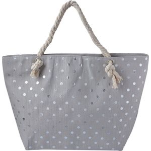 Juleeze Strandtas 56x37 cm Grijs Polyester Stippen Handtas Dames