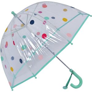Juleeze Paraplu Kind Ø 65x65 cm Groen Kunststof Stippen Regenscherm