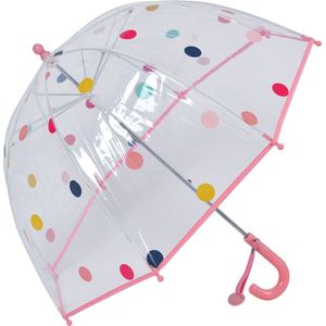 Juleeze Paraplu Kind Ø 65x65 cm Roze Kunststof Stippen Regenscherm