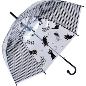 Juleeze Paraplu Volwassenen Ø 60 cm Zwart Kunststof Katten Regenscherm
