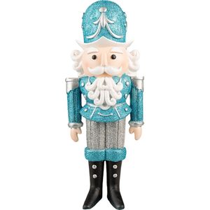 Clayre & Eef Beeld Notenkraker 47 cm Blauw Polyresin Kerstdecoratie