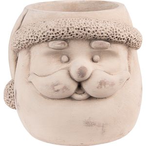 Clayre & Eef Bloempot kerstman 22x20x17 cm steen bloempot binnen