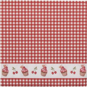 Clayre & Eef Servetten Papier Set van 20 33x33 cm (20) Rood Wit Papier Cupcakes Servetten Papieren