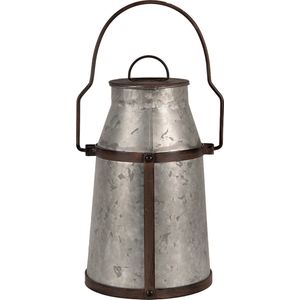 Clayre & Eef Decoratie Melkbus 31 cm Grijs Bruin Metaal