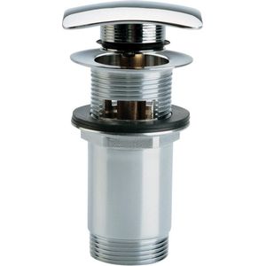 Stop/go afvoerplug clou inbe met overloop vierkant chroom