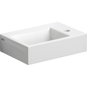 Fontein clou flush 2 36x24.5x9 cm keramiek glans wit (met kraangat rechts)