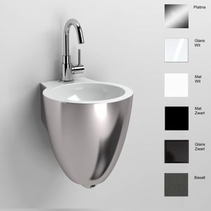Fontein Clou Flush 6 met Plug en Bekersifon 27x31.5x28 cm Mat Zwart Keramiek (1 kraangat)