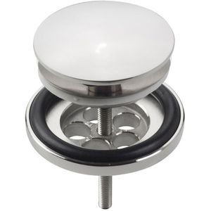 Clou Mini Wash Me Plug Niet-afsluitbaar Met Afdekkap - Chroom - 8717462003921 - Wastafels - Afvoerpluggen