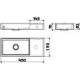 Clou Mini Wash Me fontein 45x19cm rechts zonder plug mineraalsteen Wit CL/03.08135