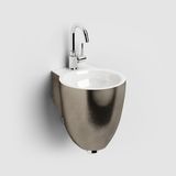 Clou Flush 6 fontein 27cm, met kraangat, platina/wit keramiek