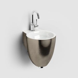 Clou Flush 6 fontein met kraangat plug en bekersifon platina wit keramiek B27xH28xD31.5cm CL/03.14060