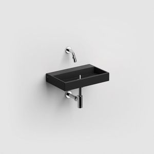 Clou Mini Wash Me fontein 38x24cm zonder kraangat en plug Keramiek Zwart mat CL/03.12231