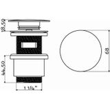 Teakea - Clou - Inbe Stop/go Wastafel Afvoerplug Met Platte Afdekkap, Met Overloop, Rond, Chroom