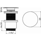 Clou InBe stop/go afvoerplug met platte afdekkap rond chroom IB/06.51004