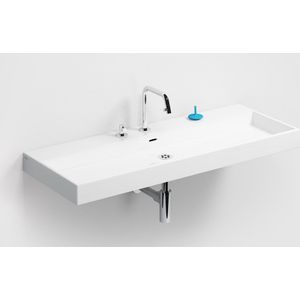 Clou Wash Me wastafel 110x42cm zonder plug Keramiek Wit CL/02.01038