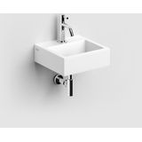 Clou Flush 1 fontein 28x27x9cm - 1 kraangat - met afvoerplug - aluite - mat wit