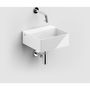 Clou New Flush fontein 28x27cm zonder kraangat met afvoerplug keramiek glanzend wit CL/03.03410