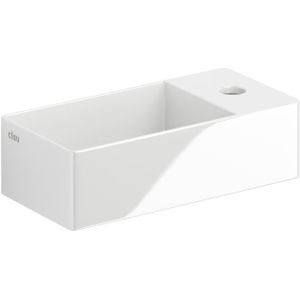 Fontein Clou New Flush 3 Inclusief Afvoerplug 35x18x10cm Wit Keramiek (Met Kraangat)