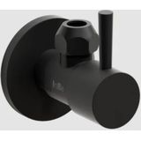 Clou InBe design hoekstopkraan type 1 rond mat zwart IB/06.45001.21