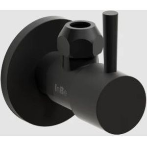 Clou InBe design hoekstopkraan type 1 rond mat zwart IB/06.45001.21