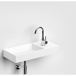 Clou Mini Wash Me fontein 56x24cm rechts zonder plug Aluite Wit mat CL/03.13235