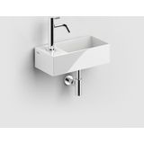 Clou New Flush fontein 35x18cm inclusief plug met kraangat links Keramiek Wit