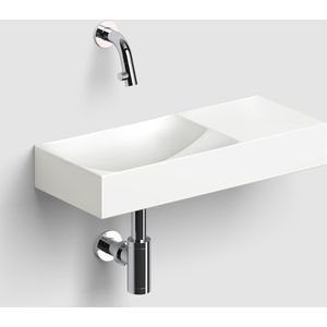 Clou Vale keramiek fontein 45x19x7cm voorbewerkt kraangat rechts Wit mat CL/03.02162.R