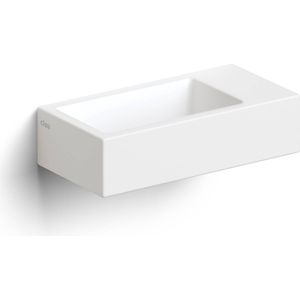 Clou Flush Fontein - 36x18x9cm - kraangat links - met afvoerplug - keramiek - mat wit CL/03.02032