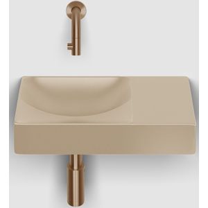 Clou Vale fontein 38 cm zonder kraangat rechts mat mosterd keram CL/03.34161.R