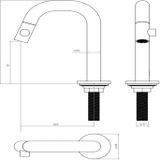 Clou Kaldur fonteinkraan korte uitloop R gunmetal geborst. PVD CL/06.05.004.84.R