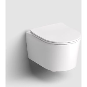 Clou InBe Pack Hangtoilet 49cm Rimless Met Softclose En Quickrelease Zitting - Mat Wit - Keramiek - Toiletten - Hangtoiletten - 8717462014101