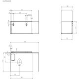 Fonteinkast clou new flush links 21.2x44x18 cm mat zwart