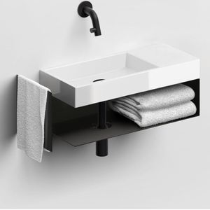 Fonteinkast Clou Mini Wash Me Rechts Zwart