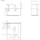 Teakea - Clou - Vale Open Kast Met Handdoekhouder T.b.v. 38 Cm Rechts, Zwart Gepoedercoat Rvs