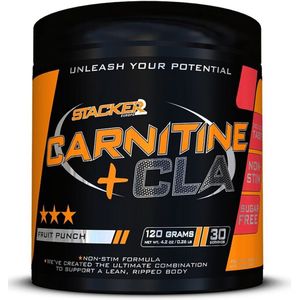 Stacker 2 Carnitine + CLA Poeder - 120 gram - Fruit Punch