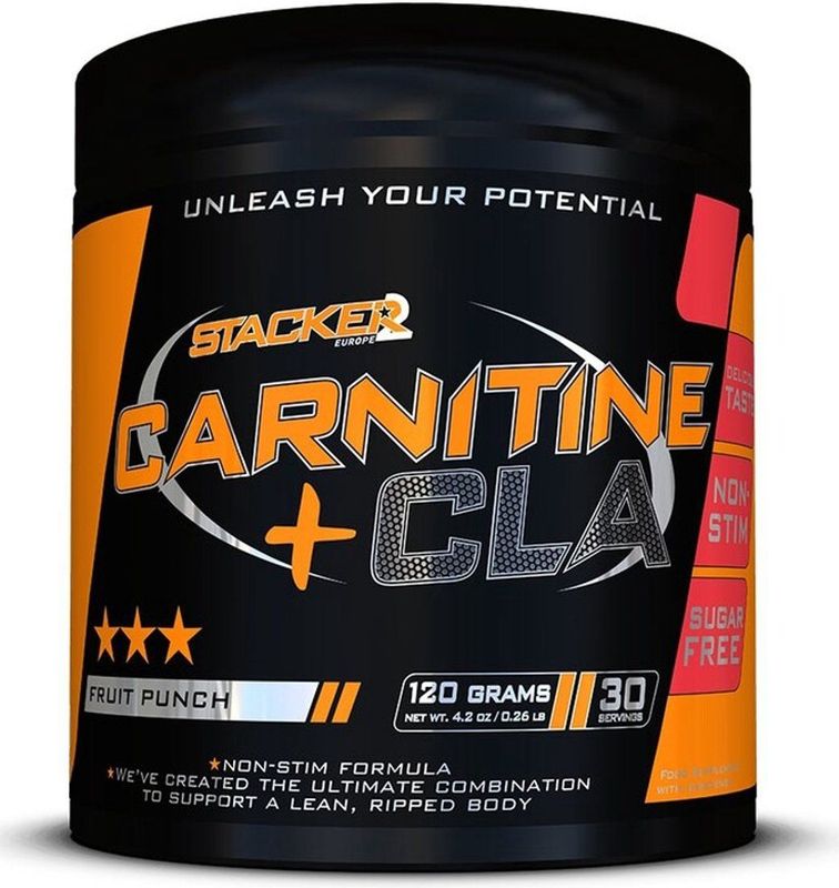 Stacker 2 Carnitine + CLA Poeder - 120 gram - Fruit Punch
