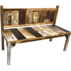 Kinderbankje tuin Scrapie gerecycled sloophout scrapwood design stijl 100 cm breed
