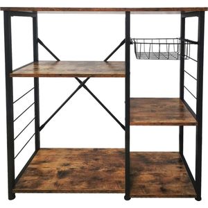Keuken - Kast Tafel - Industrieel Vintage - Metalen Frame - 90 cm Breed