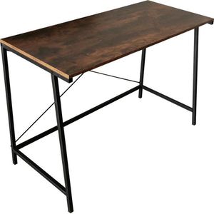 Bureau Stoer - laptoptafel - industrieel vintage - zwart metaal bruin